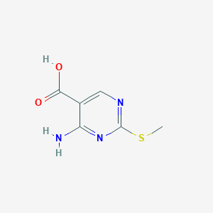 molecular formula C6H7N3O2S B1291619 4-氨基-2-(甲硫基)嘧啶-5-甲酸 CAS No. 771-81-3