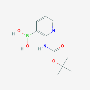 molecular formula C10H15BN2O4 B1291620 (2-[(tert-Butoxycarbonyl)amino]pyridin-3-yl)boronic acid CAS No. 863753-35-9