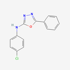 molecular formula C14H10ClN3O B12916254 N-(4-chlorophenyl)-5-phenyl-1,3,4-oxadiazol-2-amine CAS No. 917912-30-2