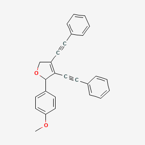 molecular formula C27H20O2 B12916260 2-(4-Methoxyphenyl)-3,4-bis(phenylethynyl)-2,5-dihydrofuran CAS No. 675582-63-5