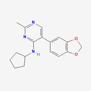 5-(2H-1,3-Benzodioxol-5-yl)-N-cyclopentyl-2-methylpyrimidin-4-amine