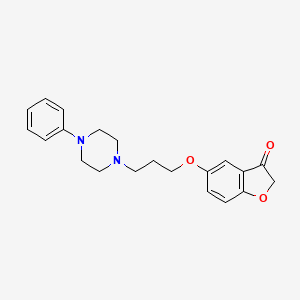 molecular formula C21H24N2O3 B12916357 5-[3-(4-Phenylpiperazin-1-yl)propoxy]-1-benzofuran-3(2H)-one CAS No. 113499-69-7