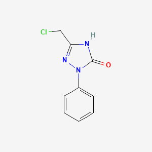 molecular formula C9H8ClN3O B12916358 5-(Chloromethyl)-2-phenyl-1,2-dihydro-3H-1,2,4-triazol-3-one CAS No. 42284-57-1