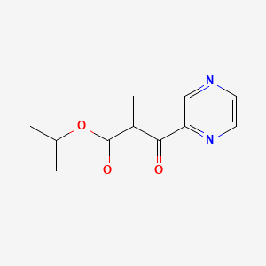 molecular formula C11H14N2O3 B12916384 Isopropyl alpha-methyl-beta-oxopyrazinepropionate CAS No. 93778-22-4