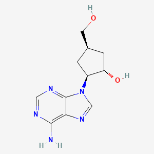 molecular formula C11H15N5O2 B12916395 Rel-(1S,2S,4R)-2-(6-amino-9H-purin-9-yl)-4-(hydroxymethyl)cyclopentanol 