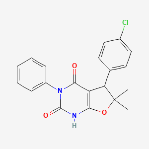 5-(4-Chlorophenyl)-6,6-dimethyl-3-phenyl-5,6-dihydrofuro[2,3-d]pyrimidine-2,4(1H,3H)-dione