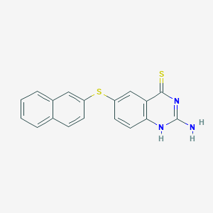 molecular formula C18H13N3S2 B12916428 2-Amino-6-[(naphthalen-2-yl)sulfanyl]quinazoline-4(1H)-thione CAS No. 52978-99-1