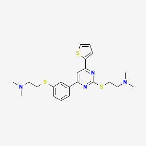 2-((N,N-Dimethylamino)ethylthio)-6-(3-((N,N-dimethylaminoethyl)thio)phenyl)-4-(2-thienyl)-pyrimidine