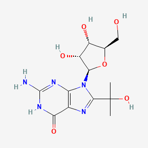 molecular formula C13H19N5O6 B12916460 8-(2-Hydroxypropan-2-yl)guanosine CAS No. 23844-15-7