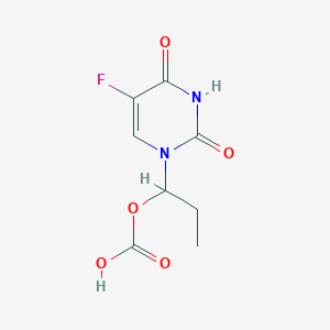 molecular formula C8H9FN2O5 B12916470 1-(5-Fluoro-2,4-dioxo-3,4-dihydropyrimidin-1(2H)-yl)propyl hydrogen carbonate 