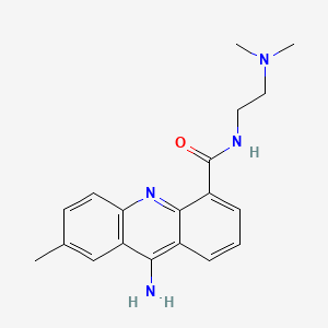 molecular formula C19H22N4O B12916531 4-Acridinecarboxamide, 9-amino-N-[2-(dimethylamino)ethyl]-7-methyl- CAS No. 89459-60-9