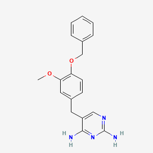 molecular formula C19H20N4O2 B12916560 2,4-Pyrimidinediamine, 5-((3-methoxy-4-(phenylmethoxy)phenyl)methyl)- CAS No. 83158-06-9