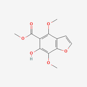 molecular formula C12H12O6 B12916569 Methyl 6-hydroxy-4,7-dimethoxy-1-benzofuran-5-carboxylate CAS No. 87145-72-0