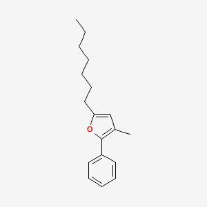 molecular formula C18H24O B12916578 5-Heptyl-3-methyl-2-phenylfuran CAS No. 89932-21-8