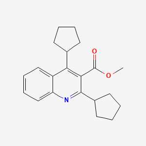 molecular formula C21H25NO2 B12916590 Methyl 2,4-dicyclopentylquinoline-3-carboxylate CAS No. 753487-72-8