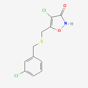 4-Chloro-5-({[(3-chlorophenyl)methyl]sulfanyl}methyl)-1,2-oxazol-3(2H)-one