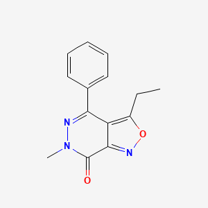 molecular formula C14H13N3O2 B12916701 3-ethyl-6-methyl-4-phenylisoxazolo[3,4-d]pyridazin-7(6H)-one CAS No. 121910-71-2