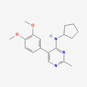 molecular formula C18H23N3O2 B12916710 n-Cyclopentyl-5-(3,4-dimethoxyphenyl)-2-methylpyrimidin-4-amine CAS No. 917895-98-8