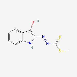 molecular formula C10H9N3OS2 B12916760 Methyl 2-(3-oxo-3H-indol-2-yl)hydrazinecarbodithioate 