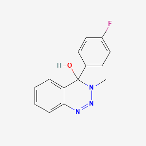 molecular formula C14H12FN3O B12916789 4-(4-Fluorophenyl)-3-methyl-3,4-dihydro-1,2,3-benzotriazin-4-ol CAS No. 85010-46-4