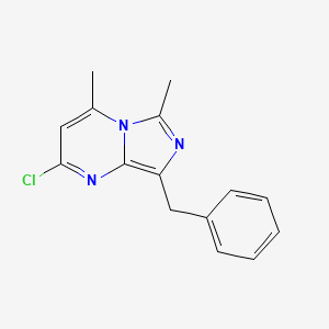 molecular formula C15H14ClN3 B12916812 8-Benzyl-2-chloro-4,6-dimethylimidazo[1,5-a]pyrimidine CAS No. 88875-14-3