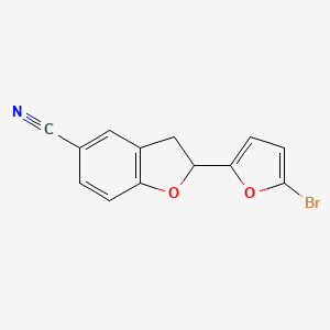 molecular formula C13H8BrNO2 B12916835 2-(5-Bromofuran-2-yl)-2,3-dihydrobenzofuran-5-carbonitrile CAS No. 851777-31-6