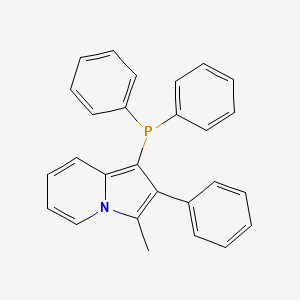 molecular formula C27H22NP B12916853 1-(Diphenylphosphanyl)-3-methyl-2-phenylindolizine CAS No. 138142-23-1