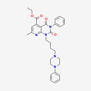 Pyrido(2,3-d)pyrimidine-5-carboxylic acid, 1,2,3,4-tetrahydro-2,4-dioxo-7-methyl-3-phenyl-1-(4-(4-phenyl-1-piperazinyl)butyl)-, ethyl ester