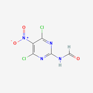 molecular formula C5H2Cl2N4O3 B12916864 N-(4,6-Dichloro-5-nitropyrimidin-2-yl)formamide CAS No. 139710-32-0