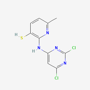 molecular formula C10H8Cl2N4S B12916874 3-Pyridinethiol, 2-((2,4-dichloro-6-pyrimidinyl)amino)-6-methyl- CAS No. 81587-38-4