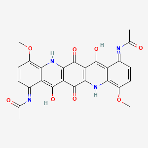 molecular formula C26H20N4O8 B12916928 Acetamide, N,N'-(5,6,7,12,13,14-hexahydro-4,11-dimethoxy-6,7,13,14-tetraoxoquino(2,3-b)acridine-1,8-diyl)bis- CAS No. 63404-69-3