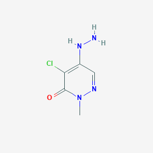 molecular formula C5H7ClN4O B12916962 4-Chloro-5-hydrazinyl-2-methylpyridazin-3(2H)-one CAS No. 1075-08-7