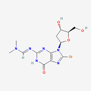 N'-(8-Bromo-9-((2R,4S,5R)-4-hydroxy-5-(hydroxymethyl)tetrahydrofuran-2-yl)-6-oxo-6,9-dihydro-1H-purin-2-yl)-N,N-dimethylformimidamide