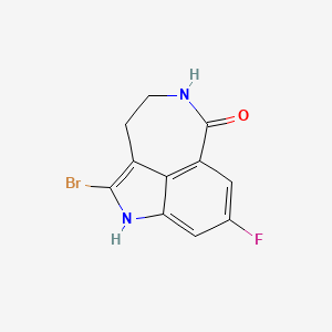 molecular formula C11H8BrFN2O B1291701 2-溴-8-氟-4,5-二氢-1H-氮杂菲并[5,4,3-CD]吲哚-6(3H)-酮 CAS No. 283173-80-8