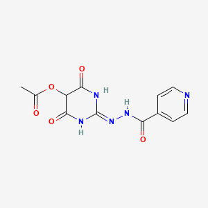 molecular formula C12H11N5O5 B12917018 Acetyldialuric acid isonicotinehydrazone CAS No. 40598-55-8