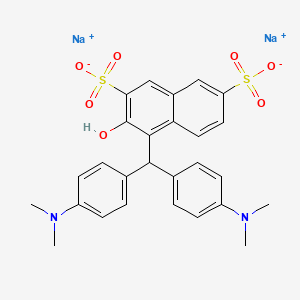 molecular formula C27H26N2Na2O7S2 B12917042 Disodium 4-(bis(4-(dimethylamino)phenyl)methyl)-3-hydroxynaphthalene-2,7-disulphonate CAS No. 93805-02-8