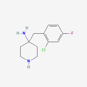 4-[(2-Chloro-4-fluorophenyl)methyl]piperidin-4-amine