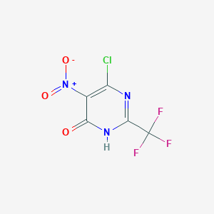 molecular formula C5HClF3N3O3 B12917054 6-Chloro-5-nitro-2-(trifluoromethyl)pyrimidin-4(1H)-one CAS No. 917895-54-6