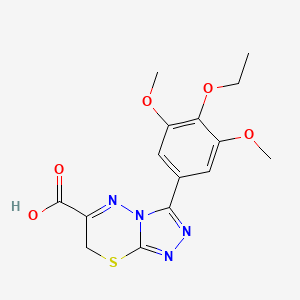 7H-1,2,4-Triazolo(3,4-b)(1,3,4)thiadiazine-6-carboxylic acid, 3-(3,5-dimethoxy-4-ethoxyphenyl)-