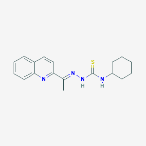 molecular formula C18H22N4S B12917086 N-Cyclohexyl-2-(1-(quinolin-2-yl)ethylidene)hydrazinecarbothioamide 