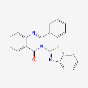 molecular formula C21H13N3OS B12917182 3-(Benzo[d]thiazol-2-yl)-2-phenylquinazolin-4(3H)-one CAS No. 82450-40-6