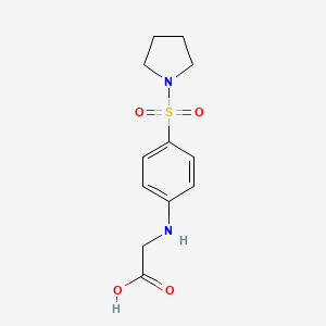 molecular formula C12H16N2O4S B12917189 N-[4-(Pyrrolidine-1-sulfonyl)phenyl]glycine CAS No. 88327-96-2