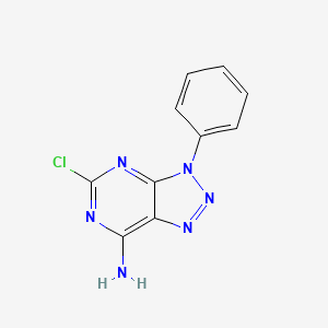 molecular formula C10H7ClN6 B12917235 5-Chloro-3-phenyl-3H-[1,2,3]triazolo[4,5-d]pyrimidin-7-amine CAS No. 91322-19-9