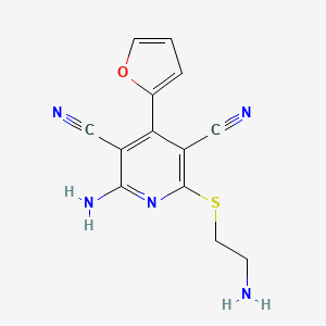 2-Amino-6-[(2-aminoethyl)sulfanyl]-4-(furan-2-yl)pyridine-3,5-dicarbonitrile