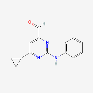 2-Anilino-6-cyclopropylpyrimidine-4-carbaldehyde