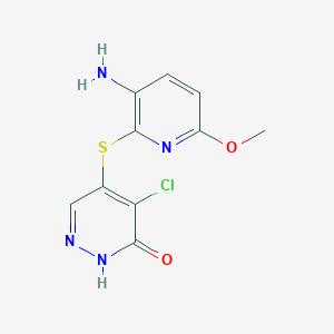 5-[(3-Amino-6-methoxypyridin-2-yl)sulfanyl]-4-chloropyridazin-3(2H)-one