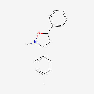 molecular formula C17H19NO B12917273 2-Methyl-5-phenyl-3-(p-tolyl)isoxazolidine CAS No. 88330-56-7