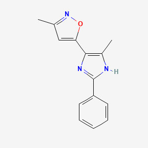 molecular formula C14H13N3O B12917285 3-Methyl-5-(5-methyl-2-phenyl-4H-imidazol-4-ylidene)-2,5-dihydro-1,2-oxazole CAS No. 61531-37-1