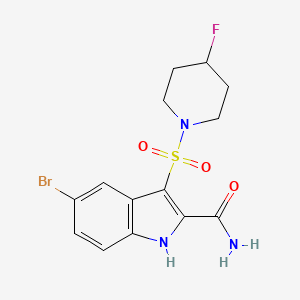 5-Bromo-3-(4-fluoropiperidine-1-sulfonyl)-1H-indole-2-carboxamide