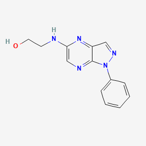 2-[(1-Phenyl-1H-pyrazolo[3,4-b]pyrazin-5-yl)amino]ethan-1-ol